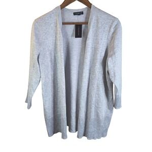 Lane Bryant Cardigan PlusSize Open Front Lightweight Knit Gray Career Minimalist